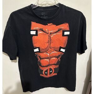 Marvel Deadpool Super Hero Graphic T Shirt Mens Large Black‎